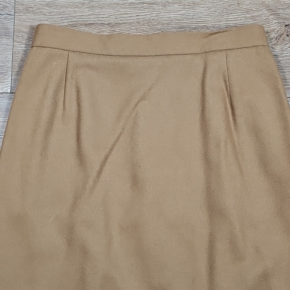 Vintage 70s 80s Koret 100% Wool Camel Tan 2 Piece Skirt & Blazer Coord Suit Set - Picture 11 of 15